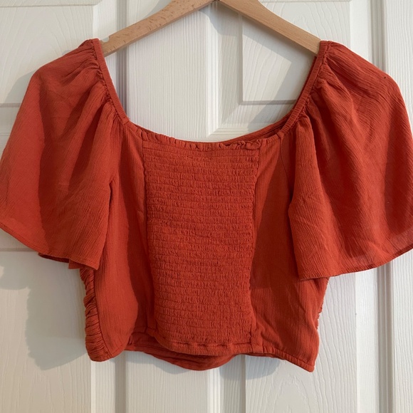 Jessica Simpson Ruched Top, Rust, Small NWT - Picture 2 of 8